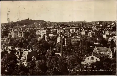 Ak Plauen im Vogtland, Blick vom Rathausturm zum Bärenstein