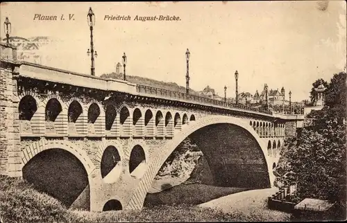 Ak Plauen im Vogtland, Friedrich August Brücke