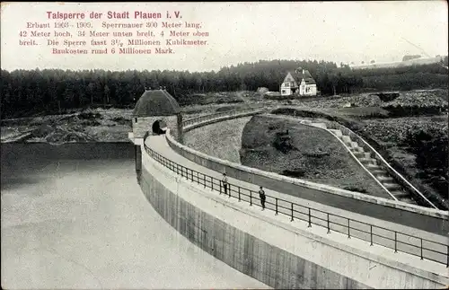 Ak Werda im Vogtland, Talsperre der Stadt Plauen
