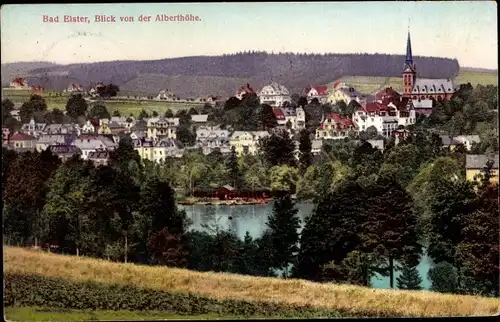Ak Bad Elster im Vogtland, Blick von der Alberthöhe