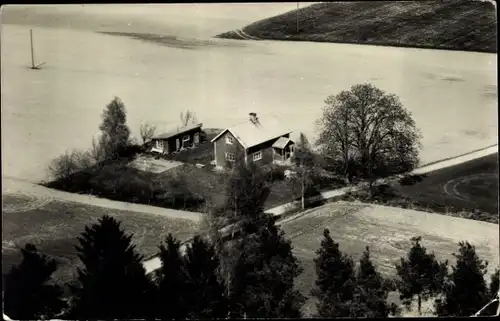Foto Ak Schweden, Wohnhaus, Gehöft, Fliegeraufnahme