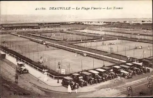 Ak Deauville La Plage Fleurie Calvados, Les Tennis