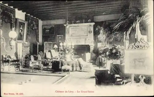 Ak Lurcy Lévis Lévy Allier, Le Chateau, Le Grand Salon