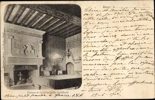 Ak Baugé en Anjou Maine et Loire, Château de Landifer, Salle de Billard