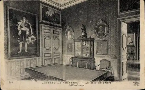 Ak Cheverny Loir et Cher, Le Chateau, La Salle de Billard