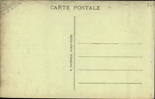 Ak Montrésor Indre et Loire, Le Chateau, La Salle de billard et peinture de Tony Robert Fleury