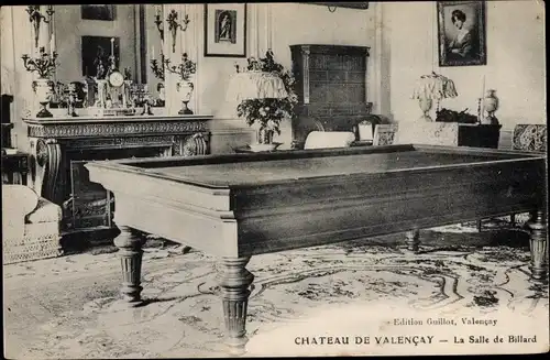 Ak Valencay Indre, Le Chateau, La Salle de Billard