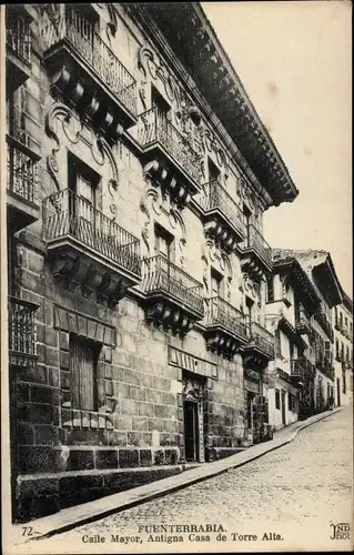 Ak Hondarribia Fuenterrabia Baskenland, Calle Mayor, Antigna Cala de Torre Alta