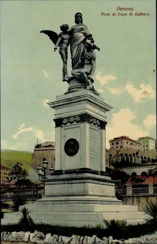 Ak Genova Genua Liguria, Mon. del Duca di Galliera