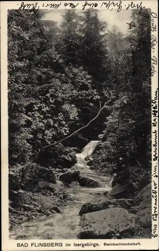 Ak Świeradów Zdrój Bad Flinsberg Schlesien, Steinbachlandschaft