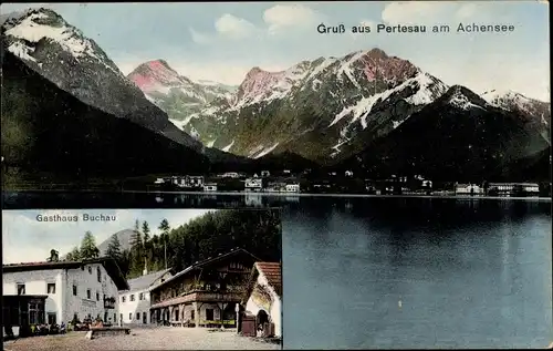 Ak Pertisau Eben am Achensee in Tirol, Gasthaus Buchau