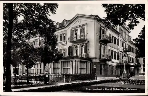 Ak Františkovy Lázně Franzensbad Region Karlsbad, Hotel Belvedere-Bellevue