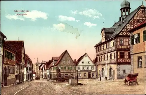 Ak Bad Staffelstein am Main Oberfranken, Marktplatz