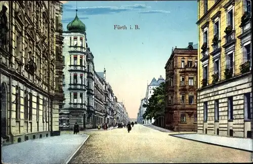 Ak Fürth in Mittelfranken Bayern, Straßenpartie