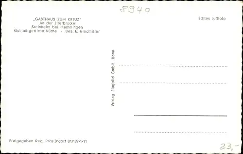 Ak Steinheim Memmingen in Schwaben, Gasthaus zum Kreuz