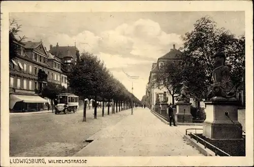 Ak Ludwigsburg in Württemberg, Wilhelmstraße, Autobus