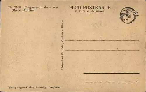 Ak Oberbalzheim Balzheim Baden Württemberg, Blick auf den Ort, Fliegeraufnahme