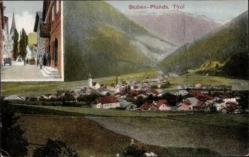 Ak Stuben Pfunds in Tirol, Straßenpartie, Totalansicht