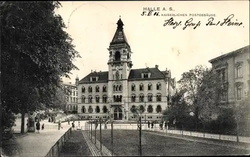 Ak Halle an der Saale, Kaiserliches Postgebäude