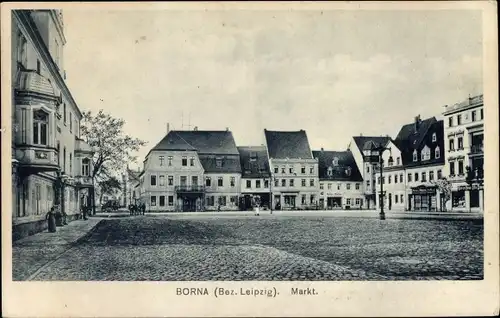 Ak Borna in Sachsen, Marktplatz