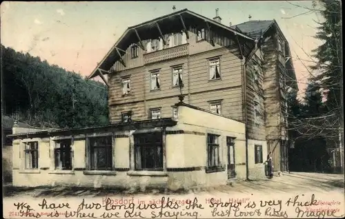 Ak Kipsdorf Altenberg im Erzgebirge, Hotel Halali