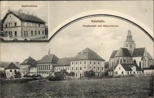 Ak Kaisheim in Schwaben Bayern, Strafanstalt und Klosterkirche, Beamtenhaus