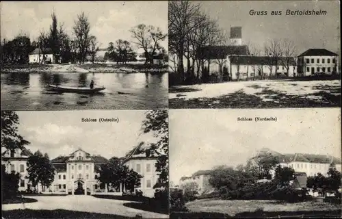 Ak Bertoldsheim Rennertshofen Oberbayern, Schloss, Teilansicht der Ortschaft