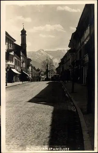 Ak Murnau am Staffelsee, Straßenpartie im Ort