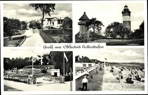 Ak Ostseebad Kellenhusen in Holstein, Anlagen, Leuchtturm, Kleingolf, Strandpromenade