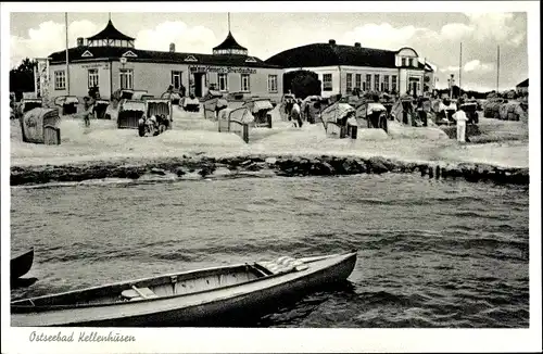 Ak Ostseebad Kellenhusen in Holstein, Strand, Strandkaufhaus