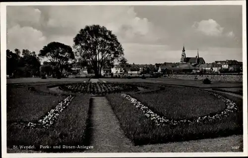 Ak Sankt Wendel im Saarland, Park- und Rosenanlagen