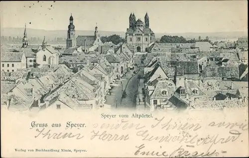 Ak Speyer am Rhein, Stadt vom Altpörtel gesehen