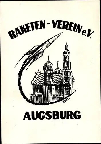 Ak Augsburg in Schwaben, Augsburg-Hochzoll, Raketen-Verein, Raketenpost