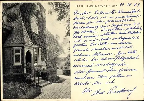 Ak Gräfrath Solingen, Haus Grünewald