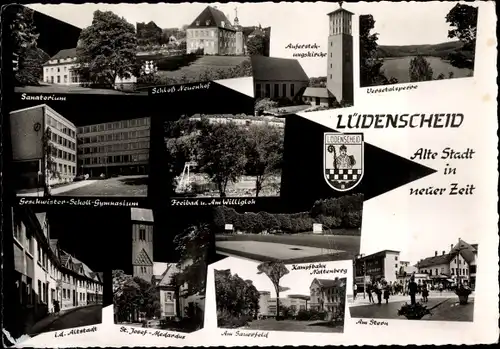 Ak Lüdenscheid im Märkischen Kreis, Sanatorium, Gymnasium, Auferstehungskirche, Am Stern