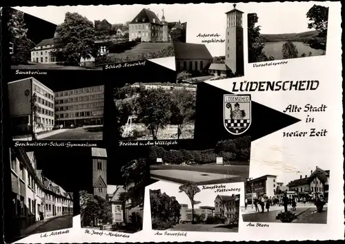 Ak Lüdenscheid im Märkischen Kreis, Sanatorium, Gymnasium, Auferstehungskirche, Am Stern