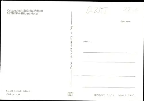 Ak Sassnitz auf Rügen, MITROPA-Rügen-Hotel
