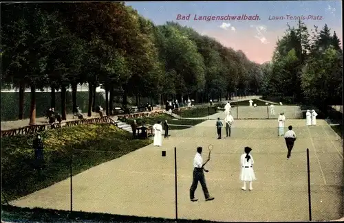 Ak Langenschwalbach Bad Schwalbach im Taunus, Lawn Tennisplatz