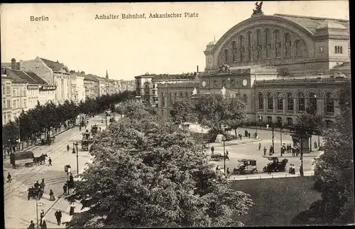 Ak Berlin Kreuzberg, Anhalter Bahnhof, Askanischer Platz