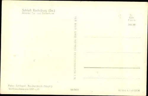 Ak Rochsburg Lunzenau in Sachsen, Schloss Rochsburg, Inneres Tor und Söllerturm