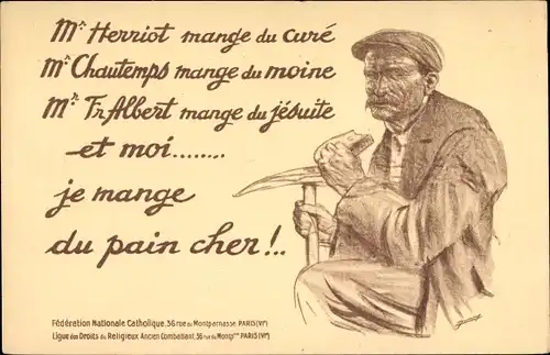 Ak Federation Nationale Catholique, Ligue des Droits du Religieux Ancien Combattant