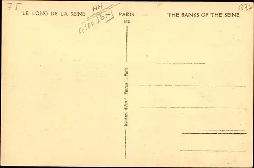 Ak Paris, Le Long de la Seine, The Banks of the Seine, Cardage, Carding, Kardierer