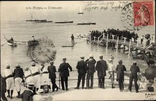 Ak Dieppe Seine Maritime, L'Estacade