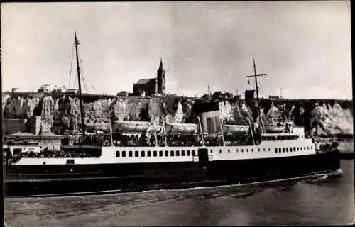 Ak Dieppe Seine Maritime, Le Courrier Arromanches dans le Port, Dampfschiff, SNCF