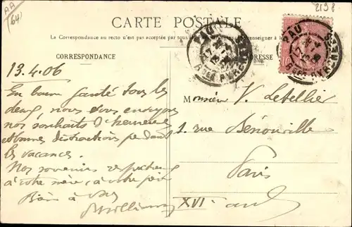 Ak Pau Pyrénées-Atlantiques, Observatoire, Vue prise de la Place Royale