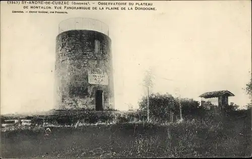 Ak Saint Andre de Cubzac Gironde, Observatoire du Plateau de Montalon