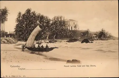 Ak Colombo Ceylon Sri Lanka, Mount Lavinia Hotel and Sea Shore