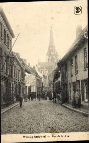 Ak Wervik Wervicq Westflandern, Rue de la Lys