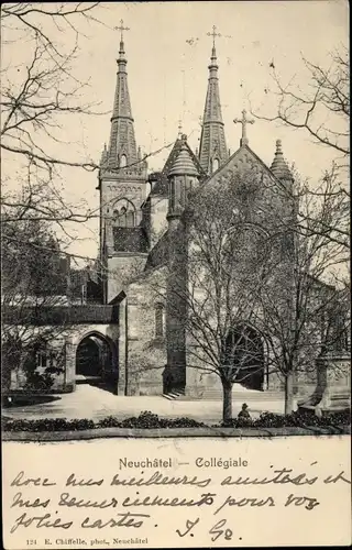 Ak Neuchâtel Neuenburg Stadt, Collegiale