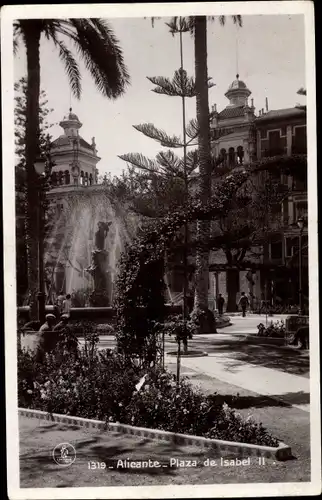 Ak Alicante Valencia Spanien, Plaza de Isabel II.